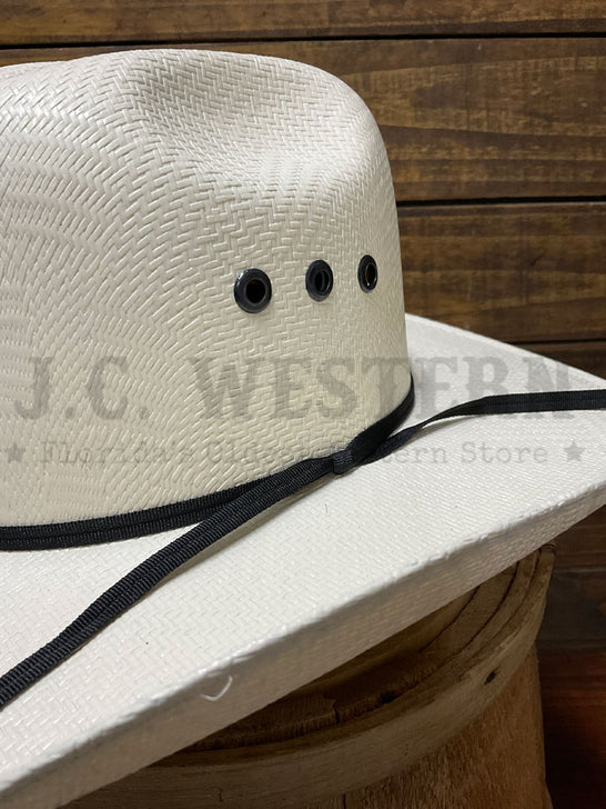Ariat A7332248 Kids Straw Hat Natural close up. If you need any assistance with this item or the purchase of this item please call us at five six one seven four eight eight eight zero one Monday through Saturday 10:00a.m EST to 8:00 p.m EST