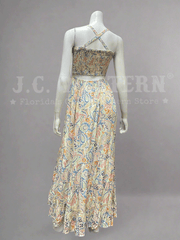 Travida 6476-1682 Womens Tinsley Dress Organic Paisley Multicolor back view. If you need any assistance with this item or the purchase of this item please call us at five six one seven four eight eight eight zero one Monday through Saturday 10:00a.m EST to 8:00 p.m EST

