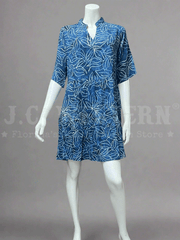 Santiki 6425-1702 Womens Asha Dress Navy Leaf  front view. If you need any assistance with this item or the purchase of this item please call us at five six one seven four eight eight eight zero one Monday through Saturday 10:00a.m EST to 8:00 p.m EST

