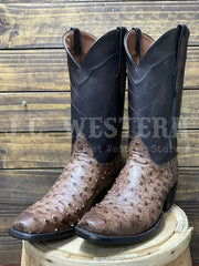 Black Jack KTB987-V3 Mens Full Quill Ostrich Western Boot Kango Tobac Bruciato Bark side / front view. If you need any assistance with this item or the purchase of this item please call us at five six one seven four eight eight eight zero one Monday through Saturday 10:00a.m EST to 8:00 p.m EST