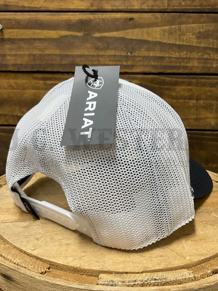 Ariat A300090405 Flexfit 110 Rubber Patch Cap White back view. If you need any assistance with this item or the purchase of this item please call us at five six one seven four eight eight eight zero one Monday through Saturday 10:00a.m EST to 8:00 p.m EST