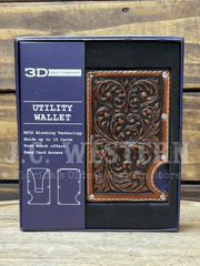 3D D250015202 Mens Smart Style Scroll Embossed Wallet Brown in box. If you need any assistance with this item or the purchase of this item please call us at five six one seven four eight eight eight zero one Monday through Saturday 10:00a.m EST to 8:00 p.m EST

