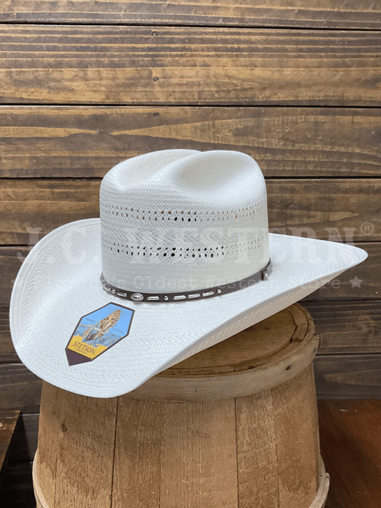 Stetson SSGAIN-684281 GAINES 10X Straw Hat Natural front and side view. If you need any assistance with this item or the purchase of this item please call us at five six one seven four eight eight eight zero one Monday through Saturday 10:00a.m EST to 8:00 p.m EST
