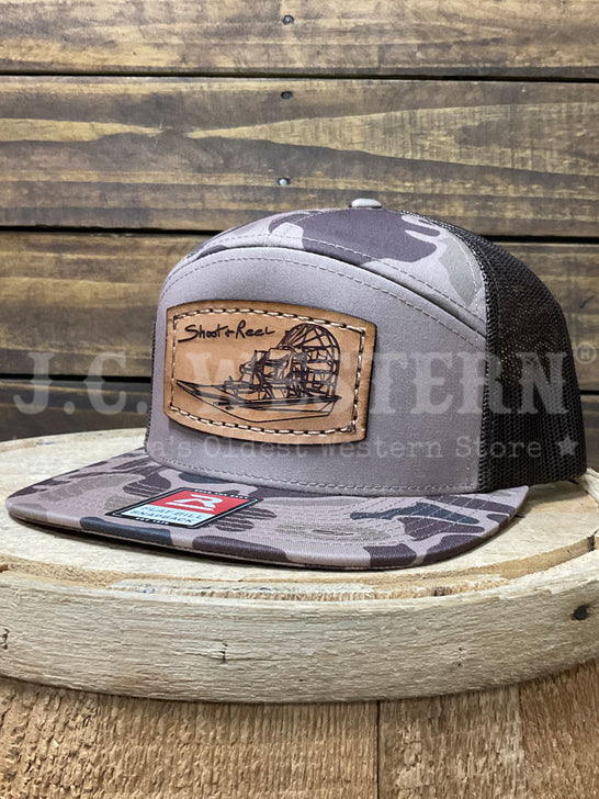 Shoot & Reel SR8-BDK Air Boat Patch Flat Bill Cap Bark Duck Camo front / side view. If you need any assistance with this item or the purchase of this item please call us at five six one seven four eight eight eight zero one Monday through Saturday 10:00a.m EST to 8:00 p.m EST