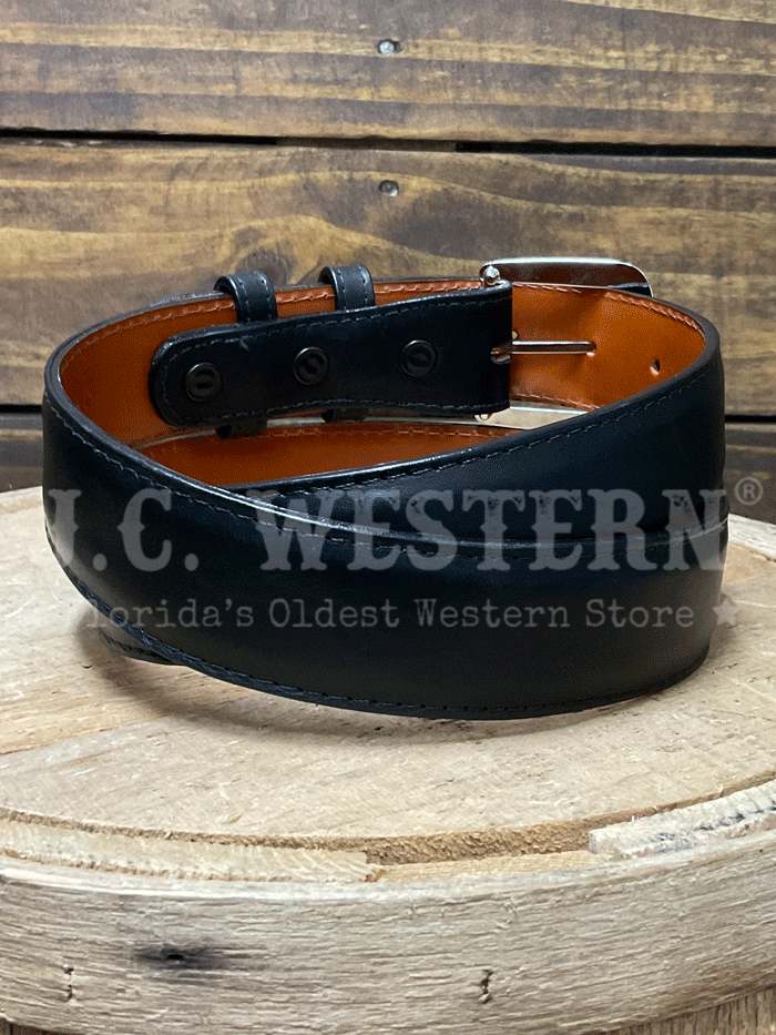 Black Jack 14811 Mens Leather Belt Matte Black front view. If you need any assistance with this item or the purchase of this item please call us at five six one seven four eight eight eight zero one Monday through Saturday 10:00a.m EST to 8:00 p.m EST
