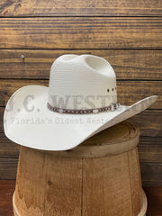 Larry Mahan LMH11071 BULL 10X Straw Hat Ivory front view. If you need any assistance with this item or the purchase of this item please call us at five six one seven four eight eight eight zero one Monday through Saturday 10:00a.m EST to 8:00 p.m EST