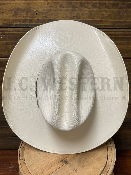 Larry Mahan LMH11071 BULL 10X Straw Hat Ivory view from above.  If you need any assistance with this item or the purchase of this item please call us at five six one seven four eight eight eight zero one Monday through Saturday 10:00a.m EST to 8:00 p.m EST