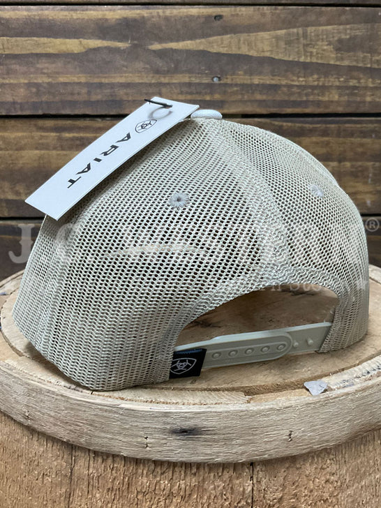 Ariat A300092308 Toe Bug Stitch & Shield Embroidery Cap Tan back view. If you need any assistance with this item or the purchase of this item please call us at five six one seven four eight eight eight zero one Monday through Saturday 10:00a.m EST to 8:00 p.m EST