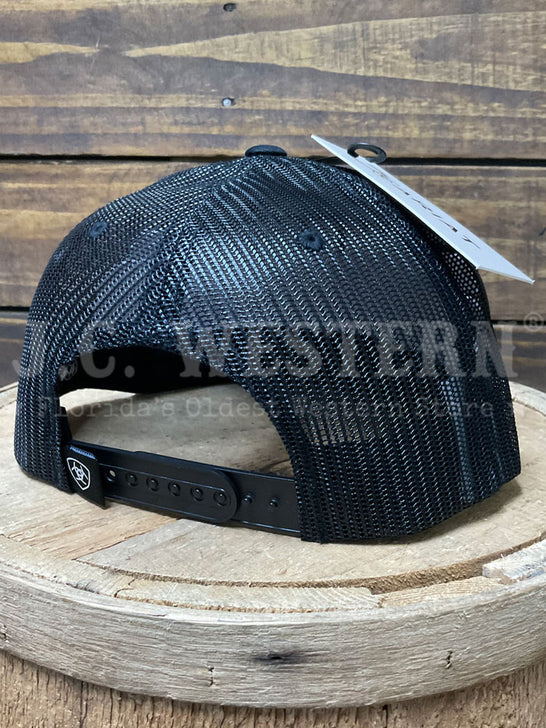Ariat A300092201 Toe Bug Stitch & Shield Embroidery Cap Black back view. If you need any assistance with this item or the purchase of this item please call us at five six one seven four eight eight eight zero one Monday through Saturday 10:00a.m EST to 8:00 p.m EST