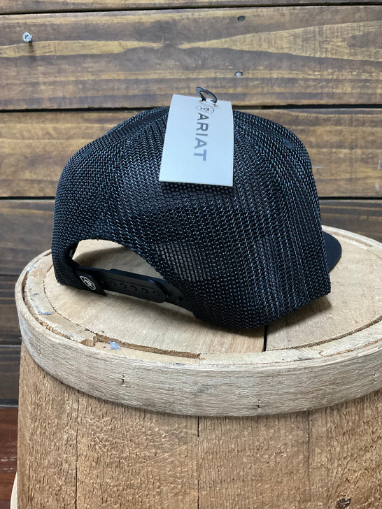 Ariat A300091801 Flexfit 110 3D Embroidery Cap Black back view. If you need any assistance with this item or the purchase of this item please call us at five six one seven four eight eight eight zero one Monday through Saturday 10:00a.m EST to 8:00 p.m EST