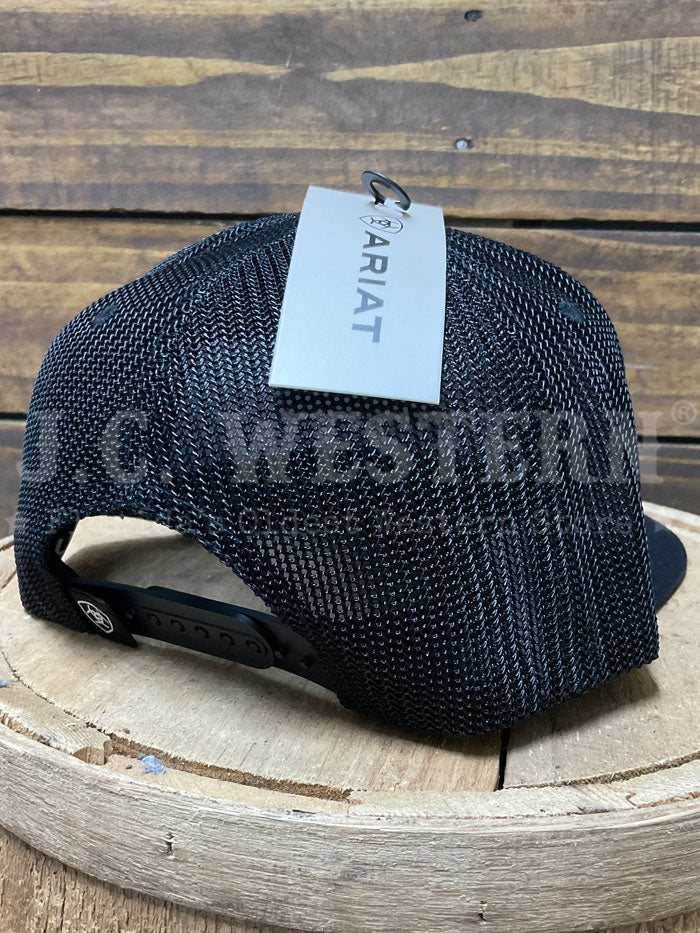 Ariat A300091801 Flexfit 110 3D Embroidery Cap Black front / side view. If you need any assistance with this item or the purchase of this item please call us at five six one seven four eight eight eight zero one Monday through Saturday 10:00a.m EST to 8:00 p.m EST 