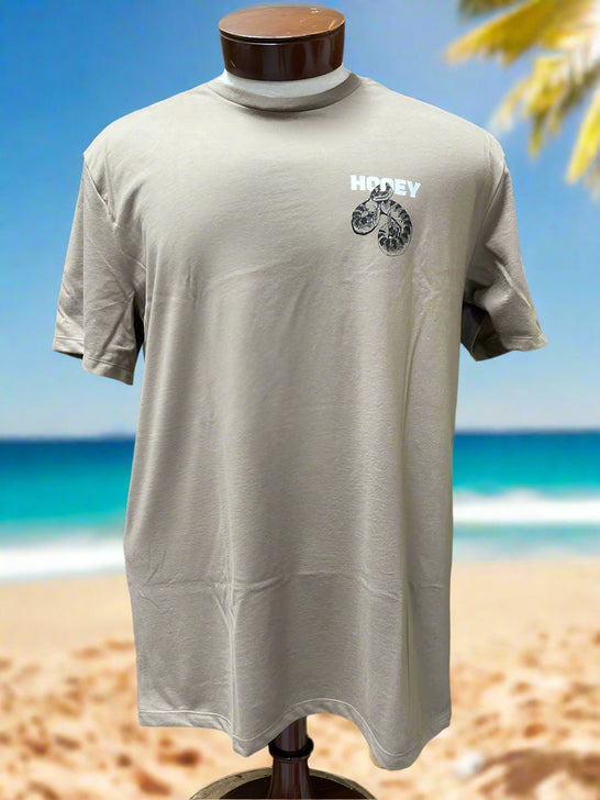 Hooey HT1892BR Rattlesnake Roundup T-shirt Shitake Brown front view. If you need any assistance with this item or the purchase of this item please call us at five six one seven four eight eight eight zero one Monday through Saturday 10:00a.m EST to 8:00 p.m EST