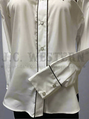 Rangers 081DA01-WHT Womens Long Sleeve Embroidery Western Shirt White cuff close up. If you need any assistance with this item or the purchase of this item please call us at five six one seven four eight eight eight zero one Monday through Saturday 10:00a.m EST to 8:00 p.m EST