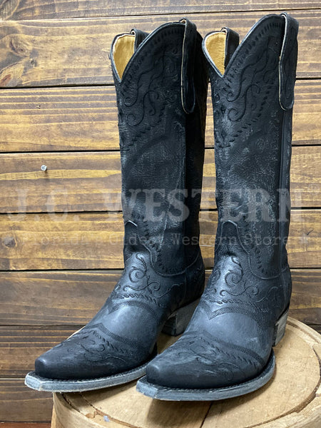 Old Gringo YL161-2 Womens SINTRA Leather Boot Black side / front view. If you need any assistance with this item or the purchase of this item please call us at five six one seven four eight eight eight zero one Monday through Saturday 10:00a.m EST to 8:00 p.m EST