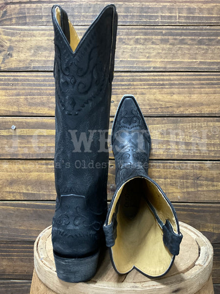 Old Gringo YL161-2 Womens SINTRA Leather Boot Black back and toe view. If you need any assistance with this item or the purchase of this item please call us at five six one seven four eight eight eight zero one Monday through Saturday 10:00a.m EST to 8:00 p.m EST
