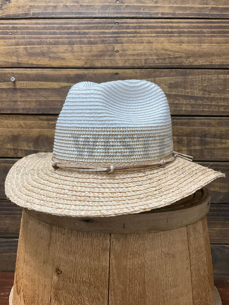 Scala LR782-WH LAVERNE Straw Hat White side / front view. If you need any assistance with this item or the purchase of this item please call us at five six one seven four eight eight eight zero one Monday through Saturday 10:00a.m EST to 8:00 p.m EST