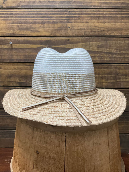 Scala LR782-WH LAVERNE Straw Hat White back view. If you need any assistance with this item or the purchase of this item please call us at five six one seven four eight eight eight zero one Monday through Saturday 10:00a.m EST to 8:00 p.m EST