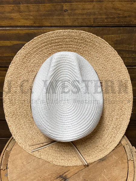 Scala LR782-WH LAVERNE Straw Hat White view from above. If you need any assistance with this item or the purchase of this item please call us at five six one seven four eight eight eight zero one Monday through Saturday 10:00a.m EST to 8:00 p.m EST