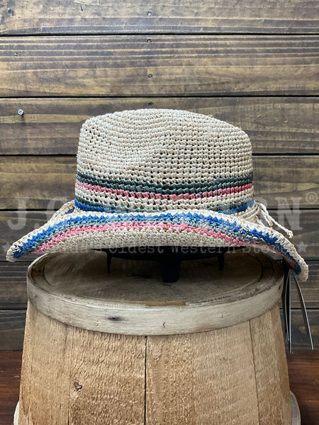 Scala LR679OS-OL TREZZA Hand Crocheted Raffia Western Hat Olive side view. If you need any assistance with this item or the purchase of this item please call us at five six one seven four eight eight eight zero one Monday through Saturday 10:00a.m EST to 8:00 p.m EST
