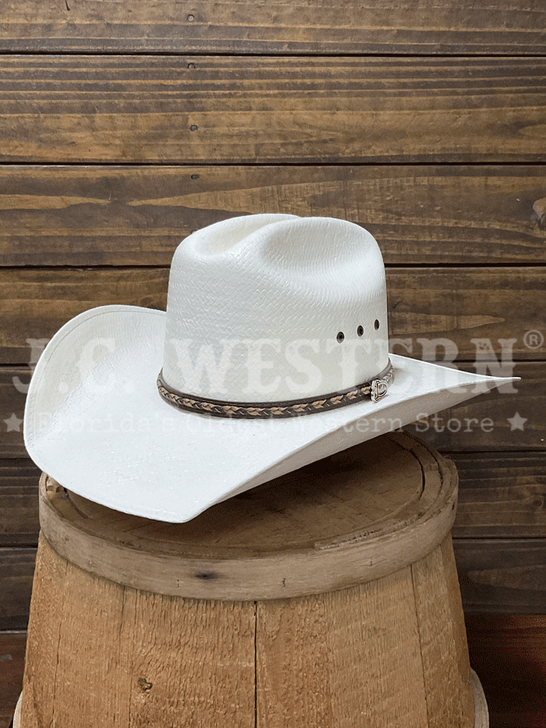 Justin JS1156MRGN40 10X MORGAN Straw Cowboy Hat Ivory front and side view. If you need any assistance with this item or the purchase of this item please call us at five six one seven four eight eight eight zero one Monday through Saturday 10:00a.m EST to 8:00 p.m EST


