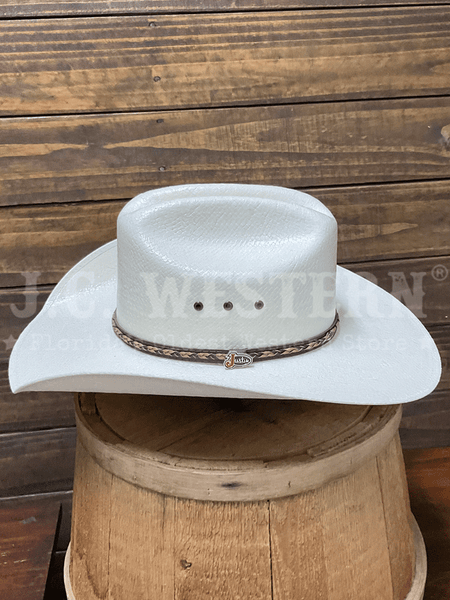 Justin JS1156MRGN40 10X MORGAN Straw Cowboy Hat Ivory side view. If you need any assistance with this item or the purchase of this item please call us at five six one seven four eight eight eight zero one Monday through Saturday 10:00a.m EST to 8:00 p.m EST


