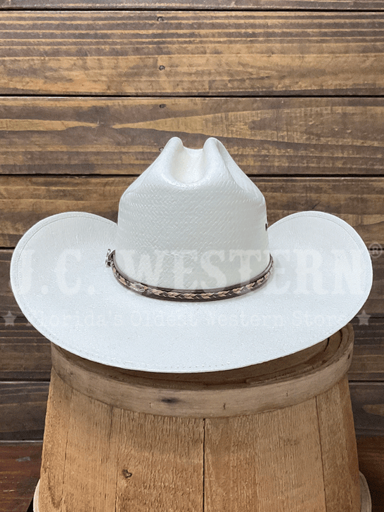 Justin JS1156MRGN40 10X MORGAN Straw Cowboy Hat Ivory back view. If you need any assistance with this item or the purchase of this item please call us at five six one seven four eight eight eight zero one Monday through Saturday 10:00a.m EST to 8:00 p.m EST


