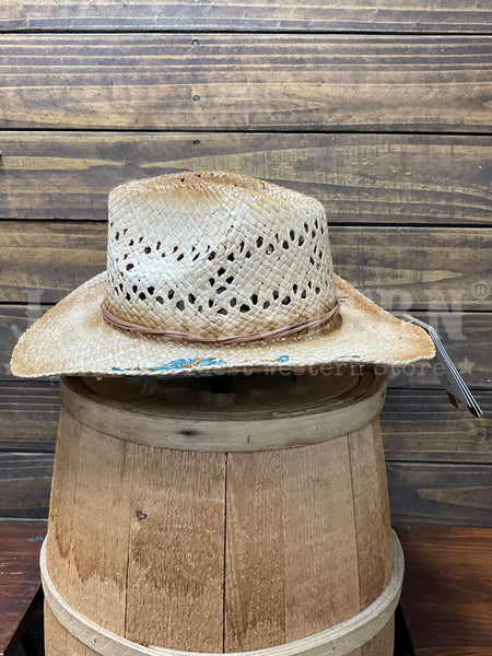 Scala LR773-TEA SAN MINATO Hand Woven Raffia Western Hat Tea Tan side view. If you need any assistance with this item or the purchase of this item please call us at five six one seven four eight eight eight zero one Monday through Saturday 10:00a.m EST to 8:00 p.m EST