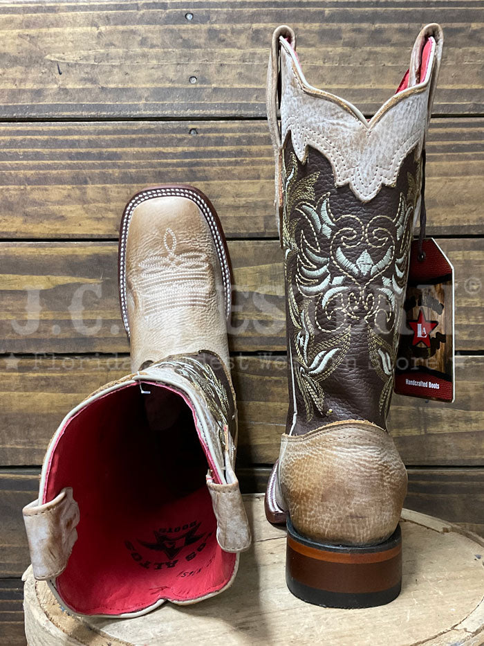 Los Altos 322N3651 Ladies HANRRY Embroidery Boot Honey Tan side / front view. If you need any assistance with this item or the purchase of this item please call us at five six one seven four eight eight eight zero one Monday through Saturday 10:00a.m EST to 8:00 p.m EST