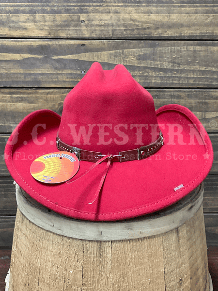 Bullhide ACTIVATED 0788R Womens Fashion Felt Collection Hat Red back view. If you need any assistance with this item or the purchase of this item please call us at five six one seven four eight eight eight zero one Monday through Saturday 10:00a.m EST to 8:00 p.m EST
