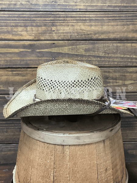 Bullhide FROM DUSK TILL DAWN 2911 Western Straw Hat Natural side view. If you need any assistance with this item or the purchase of this item please call us at five six one seven four eight eight eight zero one Monday through Saturday 10:00a.m EST to 8:00 p.m EST