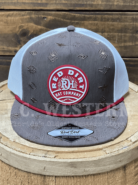 Red Dirt RDHC-446 THE RUINS Trucker Cap White Brown front view. If you need any assistance with this item or the purchase of this item please call us at five six one seven four eight eight eight zero one Monday through Saturday 10:00a.m EST to 8:00 p.m EST

