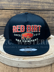 Red Dirt RDHC-434 SUNSET BUFFALO Trucker Cap Black front view. If you need any assistance with this item or the purchase of this item please call us at five six one seven four eight eight eight zero one Monday through Saturday 10:00a.m EST to 8:00 p.m EST