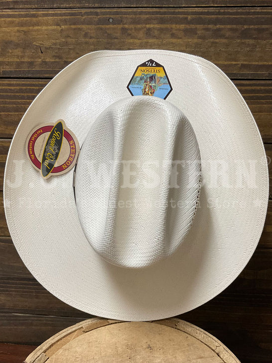Stetson SSPLAT-304281 PLAIT 10X Straw Hat Natural view from above. If you need any assistance with this item or the purchase of this item please call us at five six one seven four eight eight eight zero one Monday through Saturday 10:00a.m EST to 8:00 p.m EST