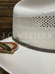 Stetson SSPLAT-304281 PLAIT 10X Straw Hat Natural close up. If you need any assistance with this item or the purchase of this item please call us at five six one seven four eight eight eight zero one Monday through Saturday 10:00a.m EST to 8:00 p.m EST