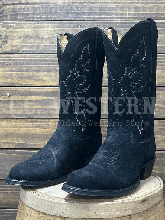 Tony Lama DR3052 Mens Plano Suede Boot Black side / front view pair. If you need any assistance with this item or the purchase of this item please call us at five six one seven four eight eight eight zero one Monday through Saturday 10:00a.m EST to 8:00 p.m EST
