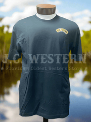FloGrown FGM-1849 Mens Florida Man Badges Tee Black front view. If you need any assistance with this item or the purchase of this item please call us at five six one seven four eight eight eight zero one Monday through Saturday 10:00a.m EST to 8:00 p.m EST
