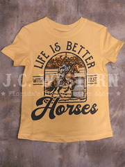 Cruel Denim CTK6851039 Kids Life Is Better With Fast Horses Tee Peach