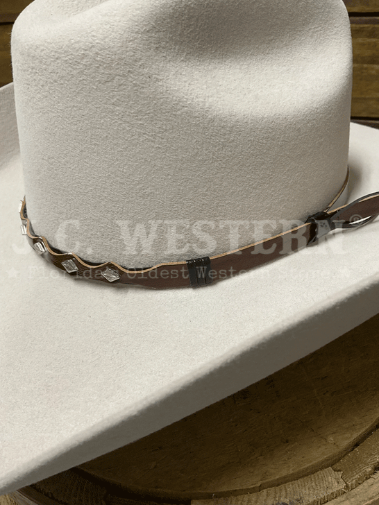 Bullhide TRUE WEST 8X 0573BC Fur Blend Hat Buckskin close up. If you need any assistance with this item or the purchase of this item please call us at five six one seven four eight eight eight zero one Monday through Saturday 10:00a.m EST to 8:00 p.m EST