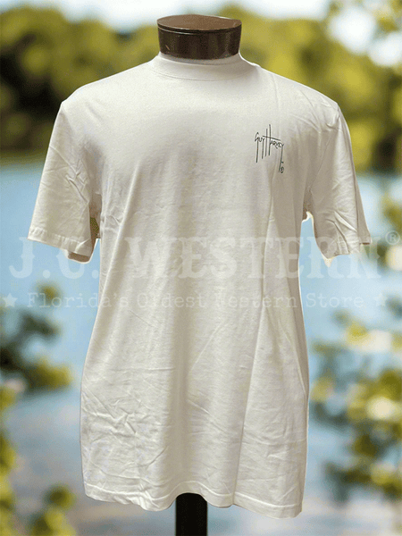 Guy Harvey GHV56924-BWH Mens Short Sleeve T-Shirt Bone White front view. If you need any assistance with this item or the purchase of this item please call us at five six one seven four eight eight eight zero one Monday through Saturday 10:00a.m EST to 8:00 p.m EST
