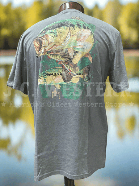Guy Harvey GHV56924-CHR Mens Short Sleeve T-Shirt Charcoal Heather back view. If you need any assistance with this item or the purchase of this item please call us at five six one seven four eight eight eight zero one Monday through Saturday 10:00a.m EST to 8:00 p.m EST