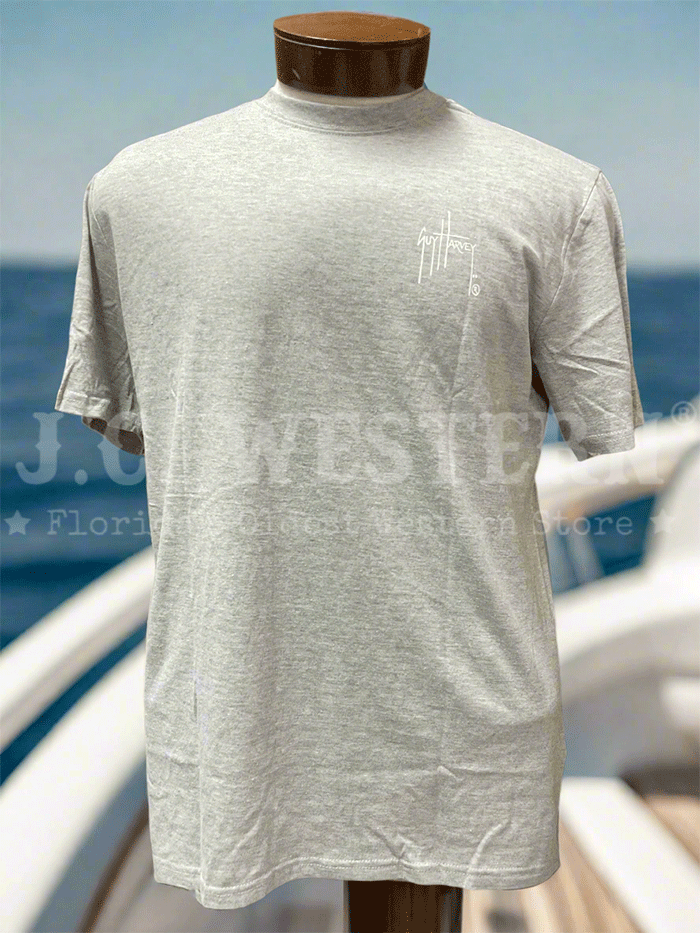 Guy Harvey GHV56924-SGH Mens Short Sleeve T-Shirt Sport Grey Heather back view. If you need any assistance with this item or the purchase of this item please call us at five six one seven four eight eight eight zero one Monday through Saturday 10:00a.m EST to 8:00 p.m EST