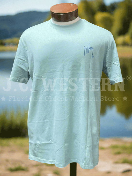 Guy Harvey GHV56924-BSF Mens Short Sleeve T-Shirt Blue Surf front view. If you need any assistance with this item or the purchase of this item please call us at five six one seven four eight eight eight zero one Monday through Saturday 10:00a.m EST to 8:00 p.m EST