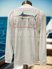 Guy Harvey GHV56933-BW Mens Long Sleeve T-Shirt Bright White back view. If you need any assistance with this item or the purchase of this item please call us at five six one seven four eight eight eight zero one Monday through Saturday 10:00a.m EST to 8:00 p.m EST