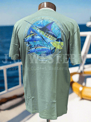Guy Harvey GHV56931-DLG Mens Short Sleeve T-Shirt Deep Lichen Green back view. If you need any assistance with this item or the purchase of this item please call us at five six one seven four eight eight eight zero one Monday through Saturday 10:00a.m EST to 8:00 p.m EST