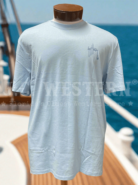 Guy Harvey GHV56924-CS Mens Short Sleeve T-Shirt Clear Sky front view. If you need any assistance with this item or the purchase of this item please call us at five six one seven four eight eight eight zero one Monday through Saturday 10:00a.m EST to 8:00 p.m EST