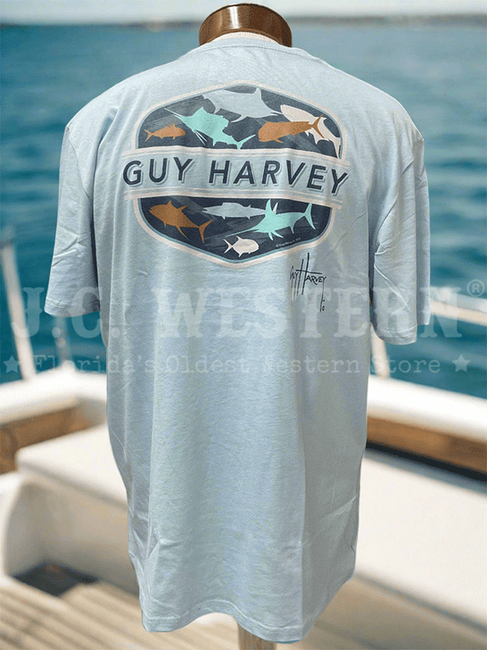 Guy Harvey GHV56924-CS Mens Short Sleeve T-Shirt Clear Sky back view. If you need any assistance with this item or the purchase of this item please call us at five six one seven four eight eight eight zero one Monday through Saturday 10:00a.m EST to 8:00 p.m EST