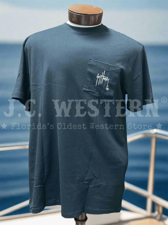Guy Harvey GHV56931-CB Mens Short Sleeve T-Shirt Caviar Black front view. If you need any assistance with this item or the purchase of this item please call us at five six one seven four eight eight eight zero one Monday through Saturday 10:00a.m EST to 8:00 p.m EST