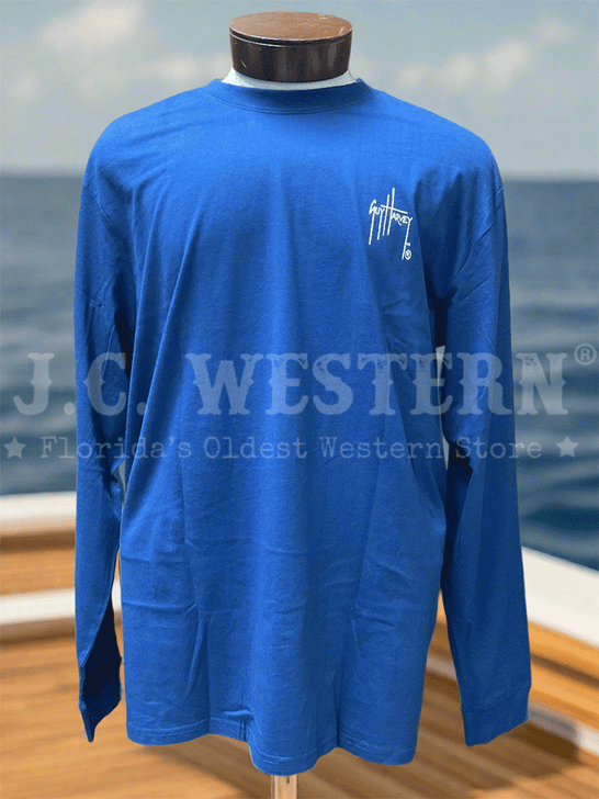 Guy Harvey GHV56933-SB Mens Long Sleeve T-Shirt State Blue