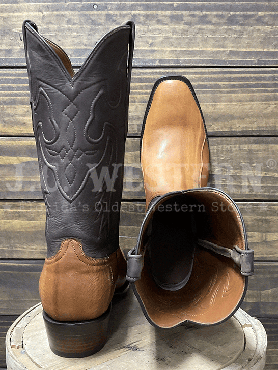 Black Jack BCGC1724-V3 Mens Kangaroo Tail Western Boot Burnished Cognac back and toe view. If you need any assistance with this item or the purchase of this item please call us at five six one seven four eight eight eight zero one Monday through Saturday 10:00a.m EST to 8:00 p.m EST