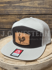 Shoot & Reel SR17-BK Rooster Patch Flat Bill Cap Brown Khaki side / front view. If you need any assistance with this item or the purchase of this item please call us at five six one seven four eight eight eight zero one Monday through Saturday 10:00a.m EST to 8:00 p.m EST